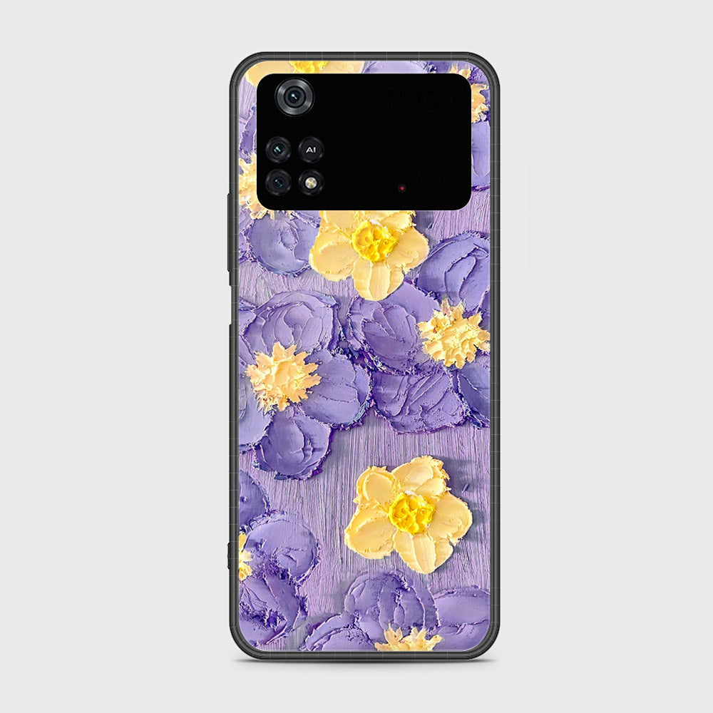 Xiaomi Poco M4 Pro Cover - Floral Series - Design 8 - Pink & Yellow - HQ Ultra Shine Premium Infinity Glass Soft Silicon Borders Case