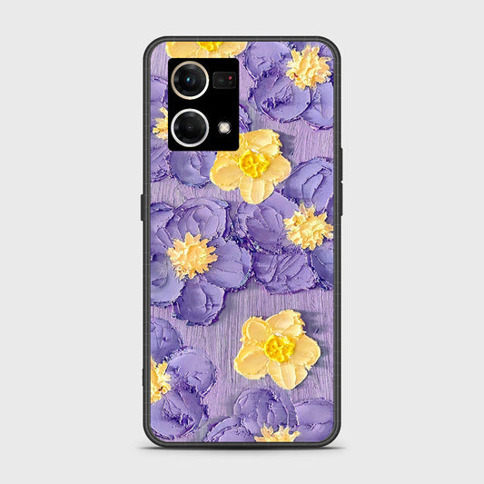 Oppo F21 Pro 4G Cover - Floral Series - Design 8 - Pink & Yellow - HQ Ultra Shine Premium Infinity Glass Soft Silicon Borders Case