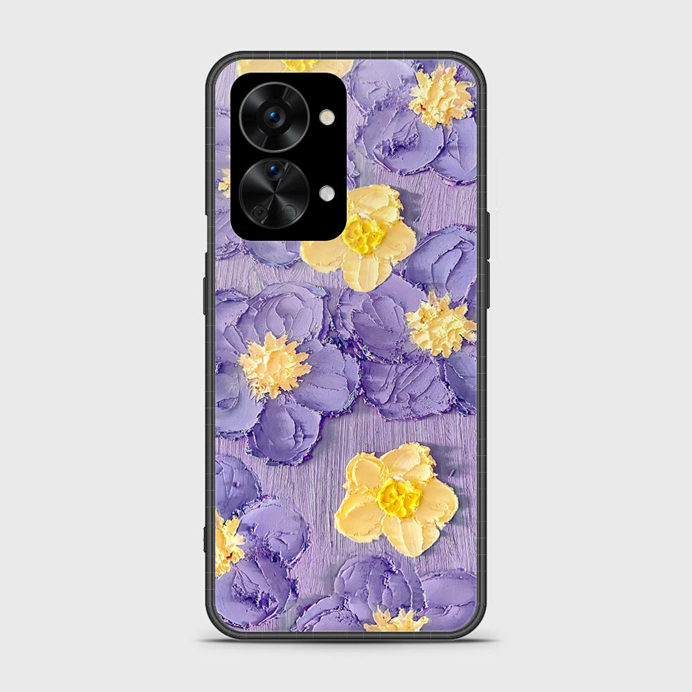 OnePlus Nord 2T Cover - Floral Series - Design 8 - Pink & Yellow - HQ Ultra Shine Premium Infinity Glass Soft Silicon Borders Case