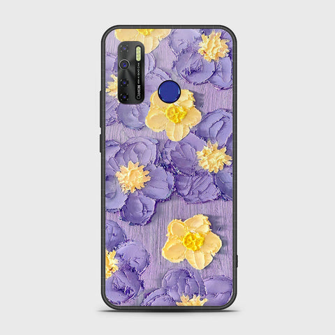 Tecno Camon 15 Cover - Floral Series - Design 8 - Pink & Yellow - HQ Ultra Shine Premium Infinity Glass Soft Silicon Borders Case