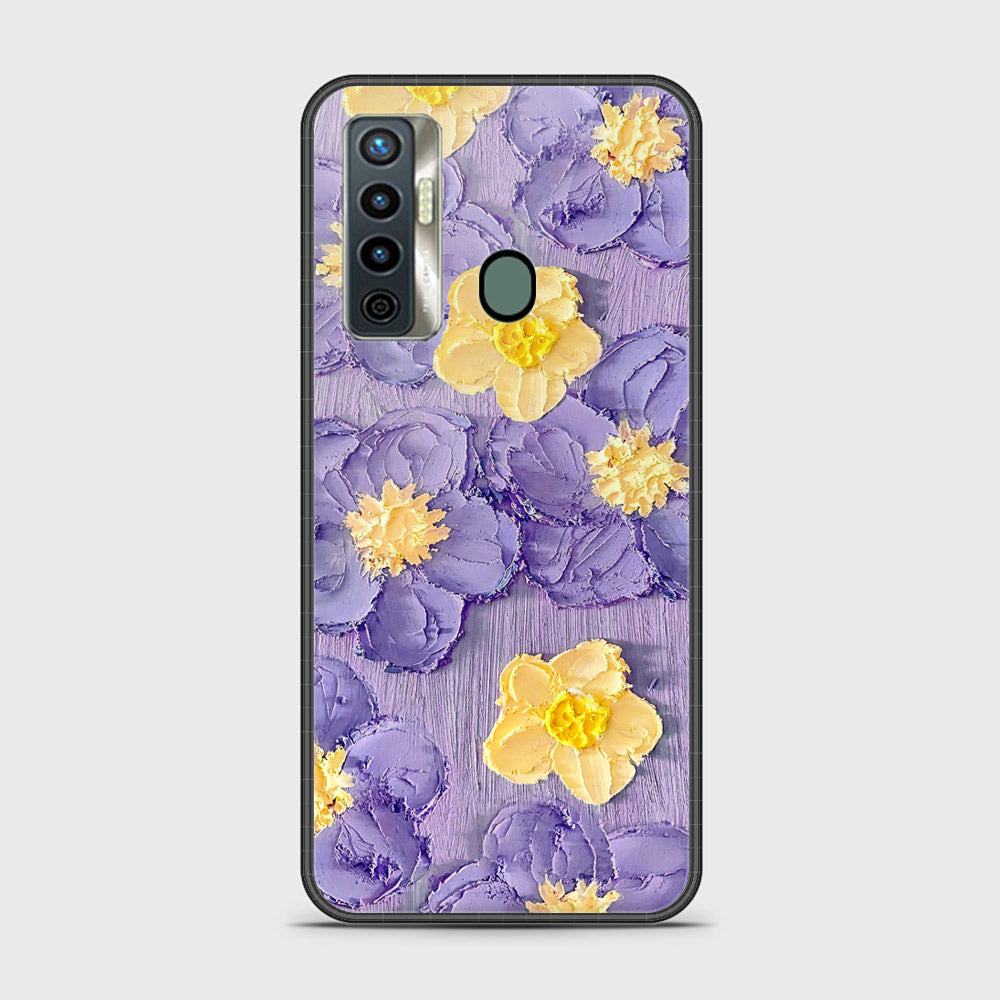 Tecno Camon 17 Cover - Floral Series - Design 8 - Pink & Yellow - HQ Ultra Shine Premium Infinity Glass Soft Silicon Borders Case