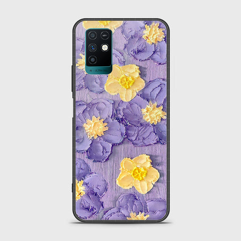 Infinix Note 10 Cover - Floral Series - Design 8 - Pink & Yellow - HQ Ultra Shine Premium Infinity Glass Soft Silicon Borders Case