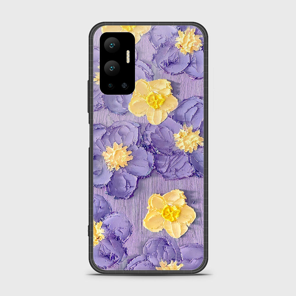 Infinix Hot 12 Cover - Floral Series - Design 8 - Pink & Yellow - HQ Ultra Shine Premium Infinity Glass Soft Silicon Borders Case