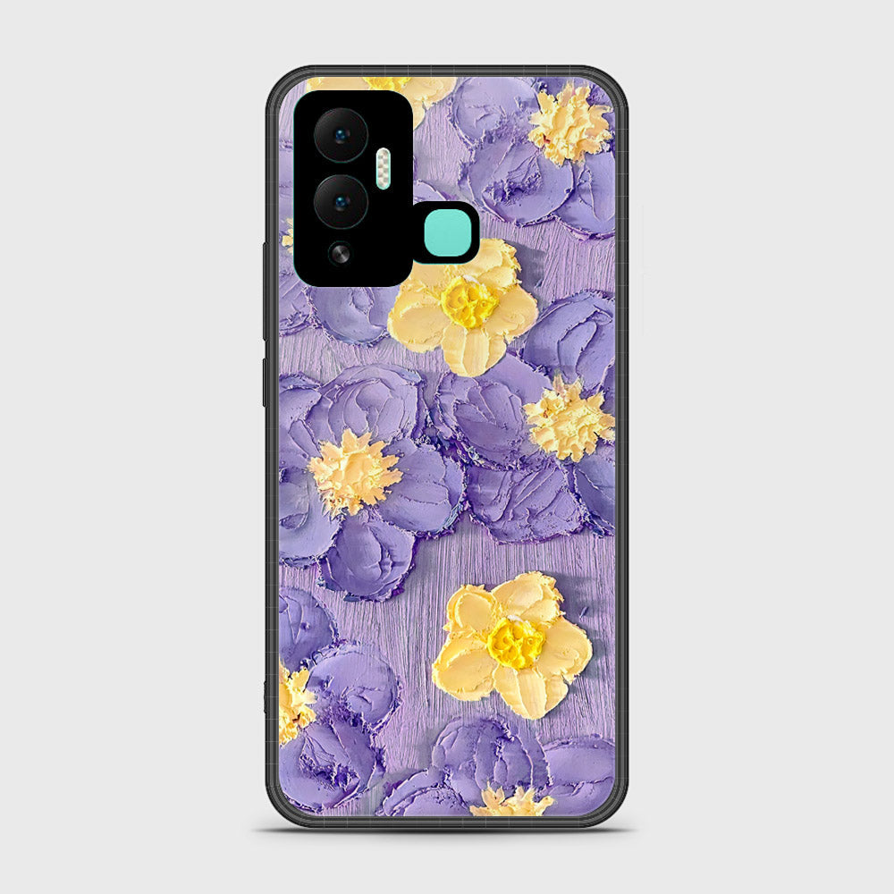 Infinix Hot 12i Cover - Floral Series - Design 8 - Pink & Yellow - HQ Ultra Shine Premium Infinity Glass Soft Silicon Borders Case