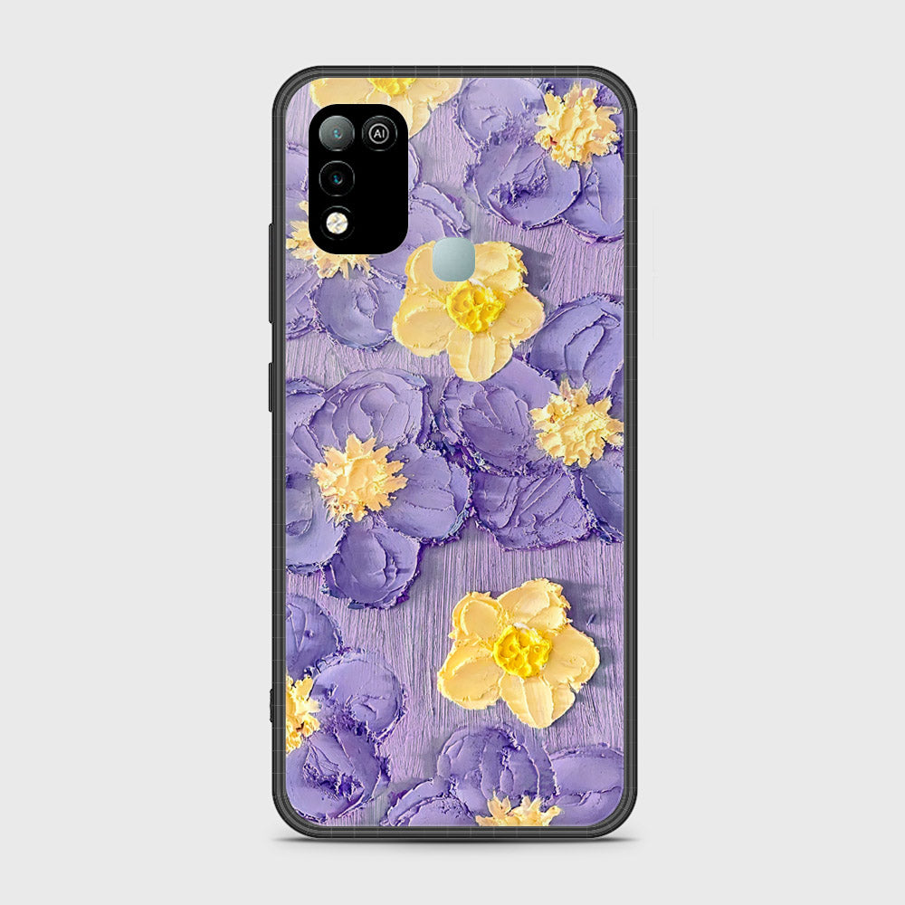 Infinix Hot 10 Play Cover - Floral Series - Design 8 - Pink & Yellow - HQ Ultra Shine Premium Infinity Glass Soft Silicon Borders Case