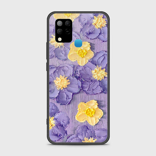 Infinix Hot 10s Cover - Floral Series - Design 8 - Pink & Yellow - HQ Ultra Shine Premium Infinity Glass Soft Silicon Borders Case