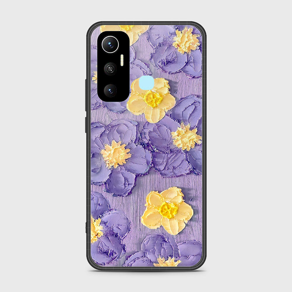 Infinix Hot 11 Cover - Floral Series - Design 8 - Pink & Yellow - HQ Ultra Shine Premium Infinity Glass Soft Silicon Borders Case