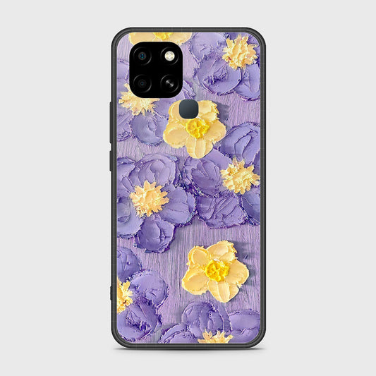 Infinix Smart 6 Cover - Floral Series - Design 8 - Pink & Yellow - HQ Ultra Shine Premium Infinity Glass Soft Silicon Borders Case