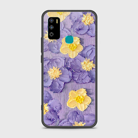 Infinix Hot 9 Play Cover - Floral Series - Design 8 - Pink & Yellow - HQ Ultra Shine Premium Infinity Glass Soft Silicon Borders Case