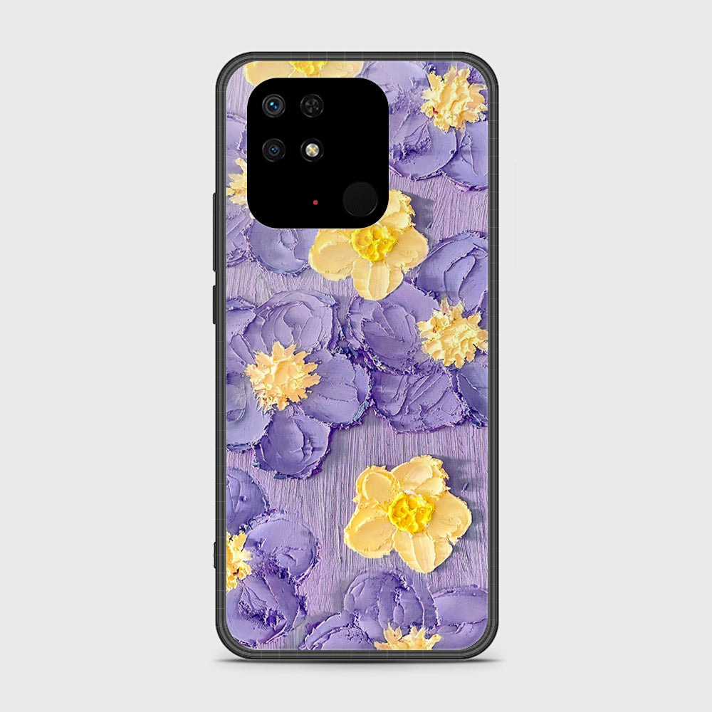 Xiaomi Redmi 10C Cover - Floral Series - Design 8 - Pink & Yellow - HQ Ultra Shine Premium Infinity Glass Soft Silicon Borders Case