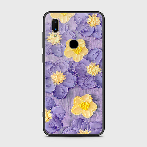 Vivo V11 Cover - Floral Series - Design 8 - Pink & Yellow - HQ Ultra Shine Premium Infinity Glass Soft Silicon Borders Case