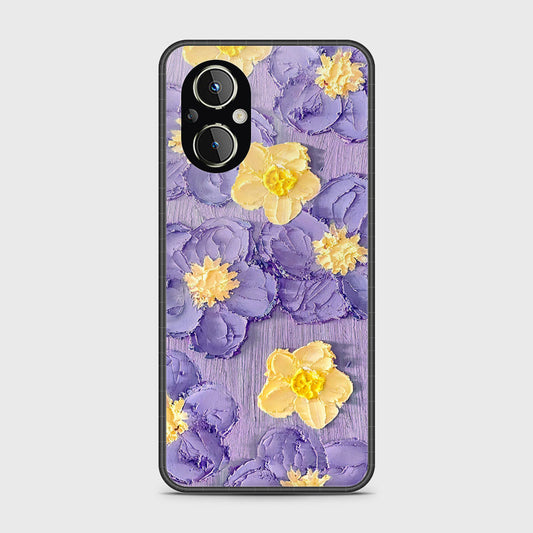 Oppo A96 5G Cover - Floral Series - Design 8 - Pink & Yellow - HQ Ultra Shine Premium Infinity Glass Soft Silicon Borders Case