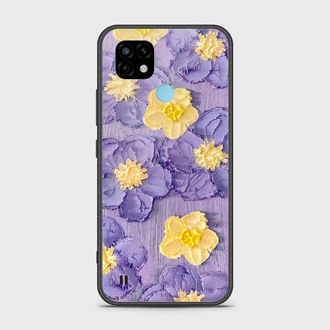 Realme C21 Cover - Floral Series - Design 8 - Pink & Yellow - HQ Ultra Shine Premium Infinity Glass Soft Silicon Borders Case