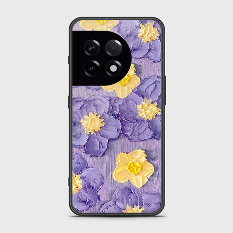 OnePlus Ace 2 Cover - Floral Series - Design 8 - Pink & Yellow - HQ Ultra Shine Premium Infinity Glass Soft Silicon Borders Case