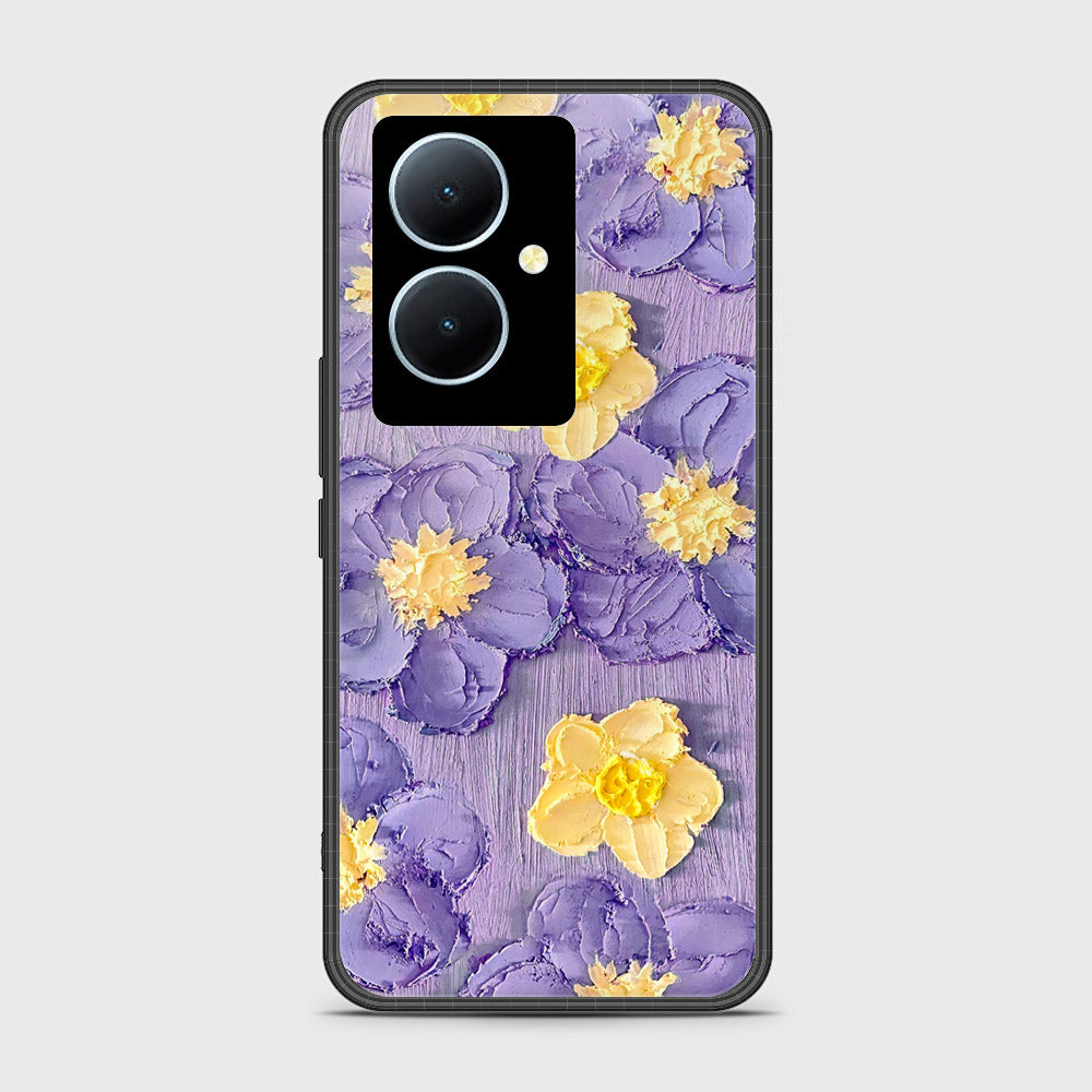 Vivo Y78 Plus 5G Cover - Floral Series - Design 8 - Pink & Yellow - HQ Ultra Shine Premium Infinity Glass Soft Silicon Borders Case