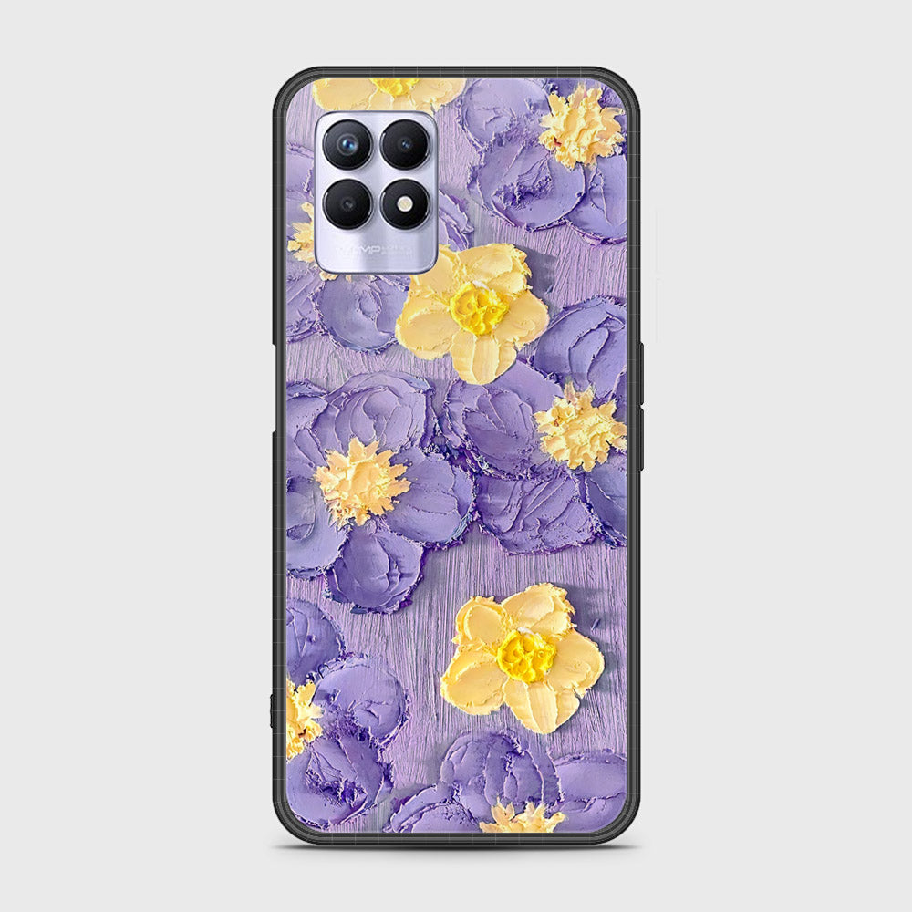 Realme 8i Cover - Floral Series - Design 8 - Pink & Yellow - HQ Ultra Shine Premium Infinity Glass Soft Silicon Borders Case