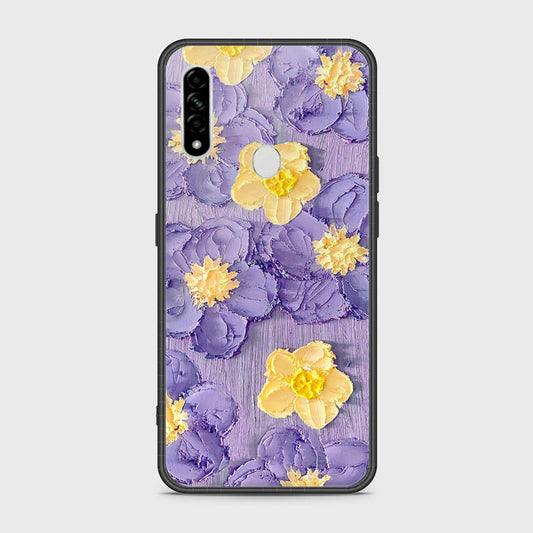 Oppo A8 Cover - Floral Series - Design 8 - Pink & Yellow - HQ Ultra Shine Premium Infinity Glass Soft Silicon Borders Case