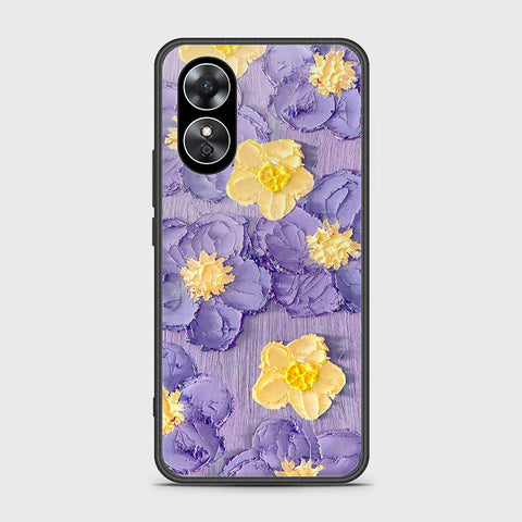 Oppo A17 Cover - Floral Series - Design 8 - Pink & Yellow - HQ Ultra Shine Premium Infinity Glass Soft Silicon Borders Case