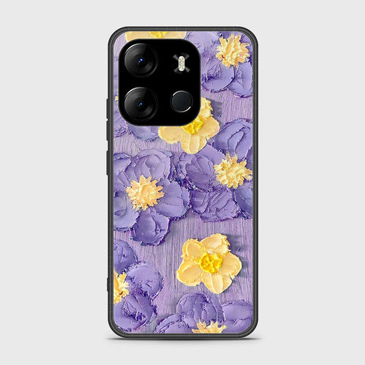 Infinix Smart 7 HD Cover - Floral Series - Design 8 - Pink & Yellow - HQ Ultra Shine Premium Infinity Glass Soft Silicon Borders Case