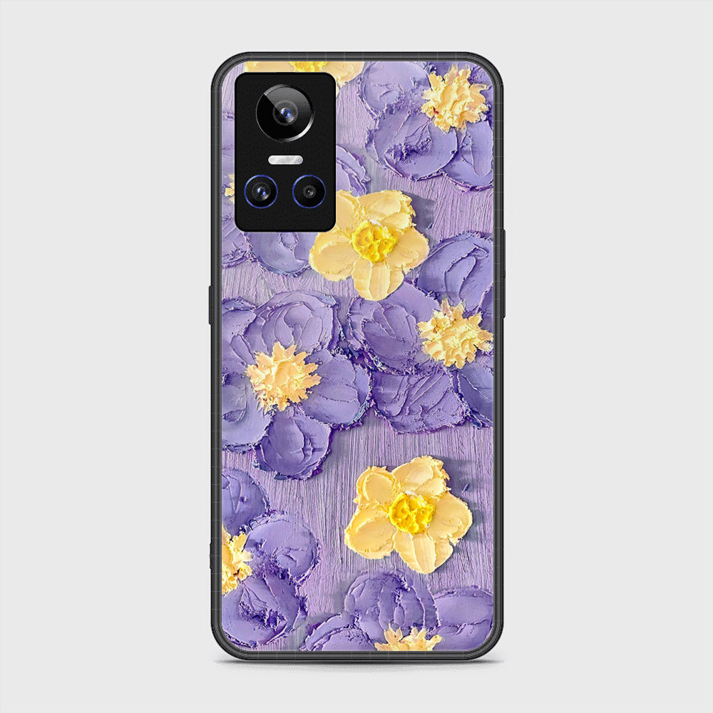 Realme GT Neo 3 Cover - Floral Series - Design 8 - Pink & Yellow - HQ Ultra Shine Premium Infinity Glass Soft Silicon Borders Case