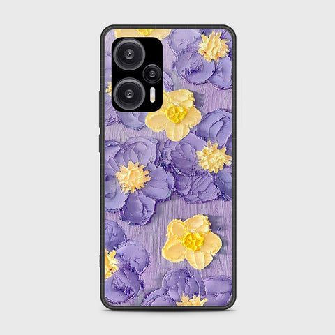 Xiaomi Redmi Note 12 Turbo Cover - Floral Series - Design 8 - Pink & Yellow - HQ Ultra Shine Premium Infinity Glass Soft Silicon Borders Case