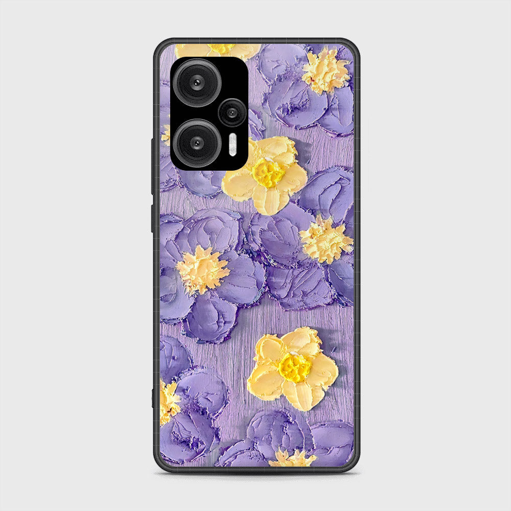 Xiaomi Poco F5 Cover - Floral Series - Design 8 - Pink & Yellow - HQ Ultra Shine Premium Infinity Glass Soft Silicon Borders Case