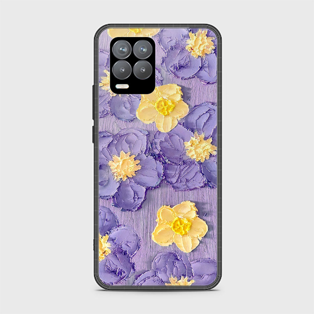 Realme 8 Cover - Floral Series - Design 8 - Pink & Yellow - HQ Ultra Shine Premium Infinity Glass Soft Silicon Borders Case