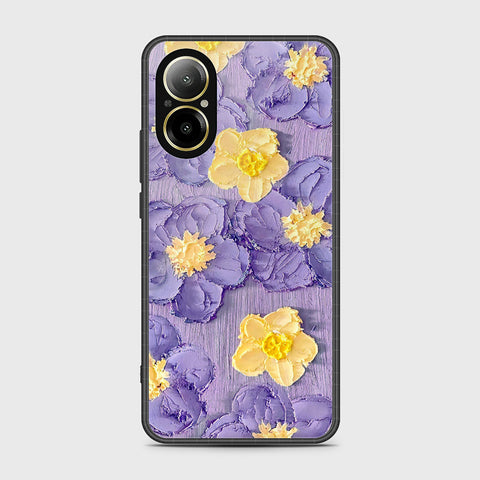 Realme C67 4G Cover - Floral Series - Design 8 - Pink & Yellow - HQ Ultra Shine Premium Infinity Glass Soft Silicon Borders Case