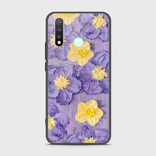 Vivo Y19 Cover - Floral Series - Design 8 - Pink & Yellow - HQ Ultra Shine Premium Infinity Glass Soft Silicon Borders Case