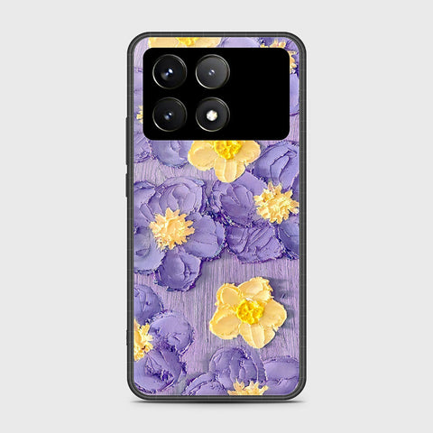 Xiaomi Redmi K70 Cover - Floral Series - Design 8 - Pink & Yellow - HQ Ultra Shine Premium Infinity Glass Soft Silicon Borders Case