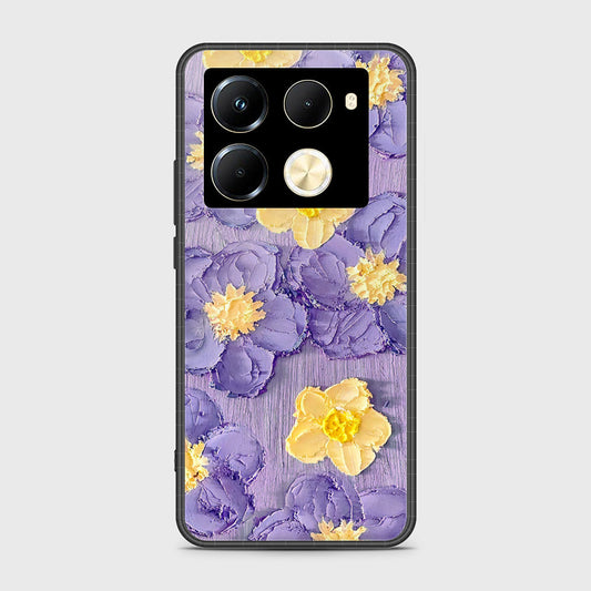 Infinix Note 40 Pro Plus Cover - Floral Series - Design 8 - Pink & Yellow - HQ Ultra Shine Premium Infinity Glass Soft Silicon Borders Case