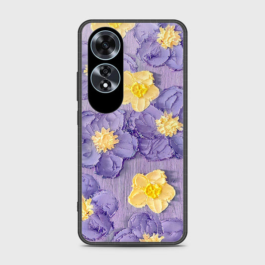 Oppo A60 Cover - Floral Series - Design 8 - Pink & Yellow - HQ Ultra Shine Premium Infinity Glass Soft Silicon Borders Case