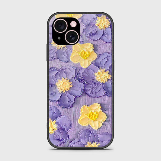 iPhone 15 Cover - Floral Series - Design 8 - Pink & Yellow - HQ Ultra Shine Premium Infinity Glass Soft Silicon Borders Case