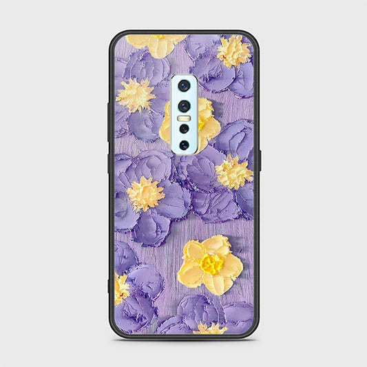 Vivo V17 Pro Cover - Floral Series - Design 8 - Pink & Yellow - HQ Ultra Shine Premium Infinity Glass Soft Silicon Borders Case