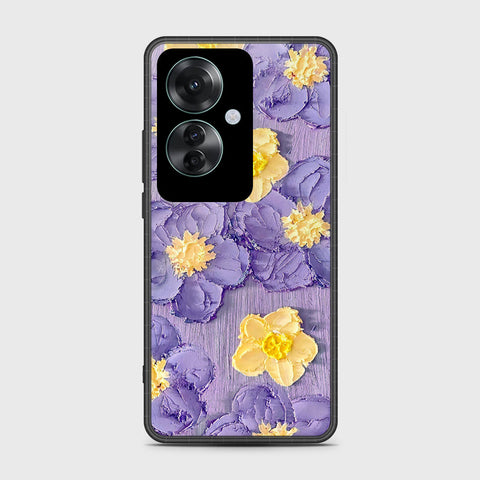 Oppo Reno 11F 5G Cover - Floral Series - Design 8 - Pink & Yellow - HQ Ultra Shine Premium Infinity Glass Soft Silicon Borders Case