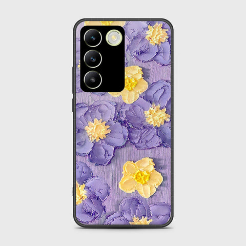 Vivo Y100 4G Cover - Floral Series - Design 8 - Pink & Yellow - HQ Ultra Shine Premium Infinity Glass Soft Silicon Borders Case