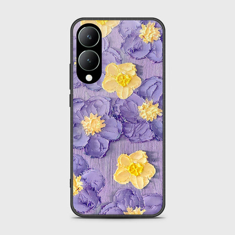 Vivo Y17s Cover - Floral Series - Design 8 - Pink & Yellow - HQ Ultra Shine Premium Infinity Glass Soft Silicon Borders Case