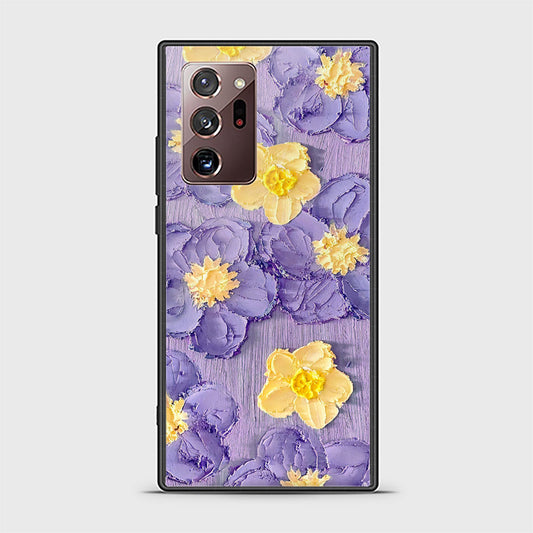 Samsung Galaxy Note 20 Ultra Cover - Floral Series - Design 8 - Pink & Yellow - HQ Ultra Shine Premium Infinity Glass Soft Silicon Borders Case