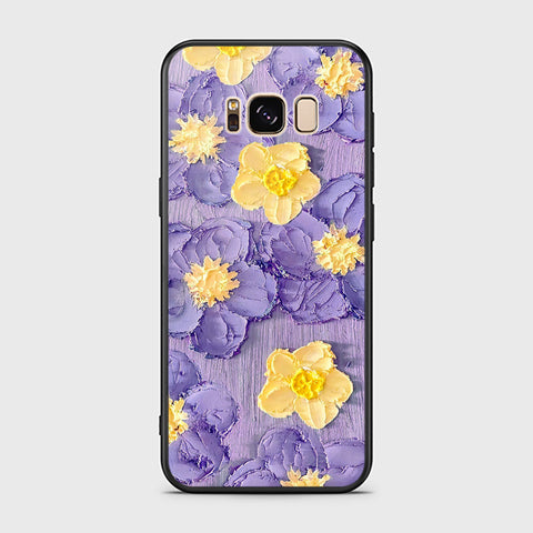 Samsung Galaxy S8 Cover - Floral Series - Design 8 - Pink & Yellow - HQ Ultra Shine Premium Infinity Glass Soft Silicon Borders Case