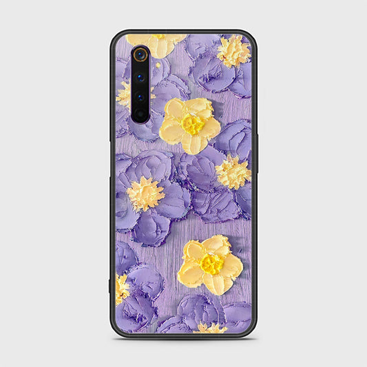 Realme 6 Pro Cover - Floral Series - Design 8 - Pink & Yellow - HQ Ultra Shine Premium Infinity Glass Soft Silicon Borders Case