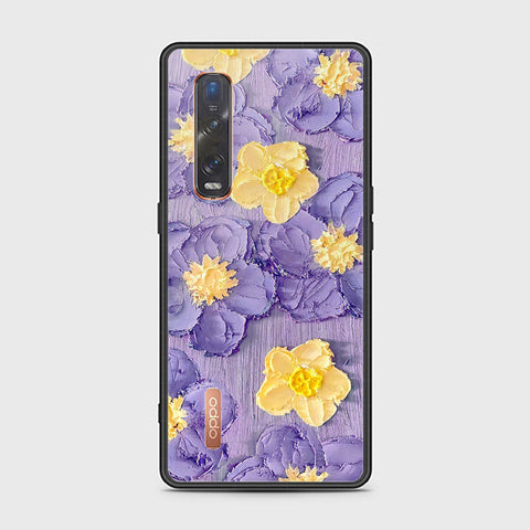 Oppo Find X2 Pro Cover - Floral Series - Design 8 - Pink & Yellow - HQ Ultra Shine Premium Infinity Glass Soft Silicon Borders Case