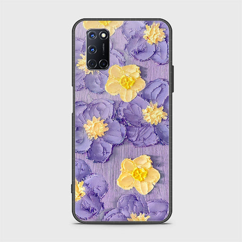 Oppo A92 Cover - Floral Series - Design 8 - Pink & Yellow - HQ Ultra Shine Premium Infinity Glass Soft Silicon Borders Case