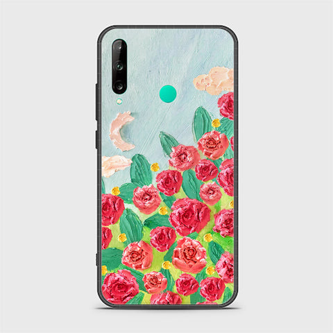 Huawei P40 Lite E Cover - Floral Series - Design 10 - Red & Green - HQ Ultra Shine Premium Infinity Glass Soft Silicon Borders Case