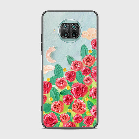 Xiaomi Mi 10 Lite 5G Cover - Floral Series - Design 10 - Red & Green - HQ Ultra Shine Premium Infinity Glass Soft Silicon Borders Case