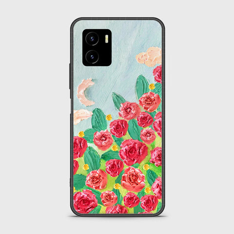 Vivo Y15a Cover - Floral Series - Design 10 - Red & Green - HQ Ultra Shine Premium Infinity Glass Soft Silicon Borders Case