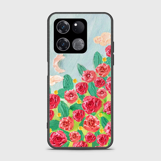 OnePlus Ace Racing Cover - Floral Series - Design 10 - Red & Green - HQ Ultra Shine Premium Infinity Glass Soft Silicon Borders Case