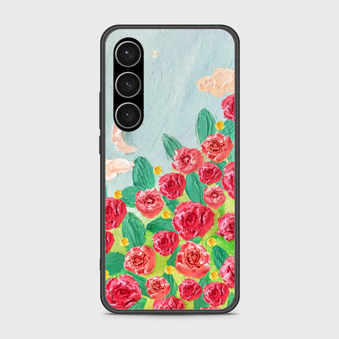 Samsung Galaxy S23 Plus 5G Cover - Floral Series - Design 10 - Red & Green - HQ Ultra Shine Premium Infinity Glass Soft Silicon Borders Case