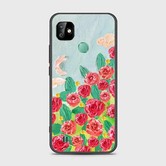 Infinix Smart HD 2021 Cover - Floral Series - Design 10 - Red & Green - HQ Ultra Shine Premium Infinity Glass Soft Silicon Borders Case