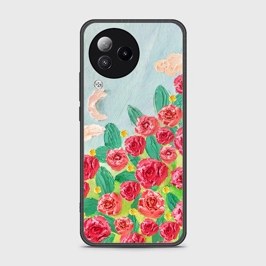 Realme C53 Cover - Floral Series - Design 10 - Red & Green - HQ Ultra Shine Premium Infinity Glass Soft Silicon Borders Case