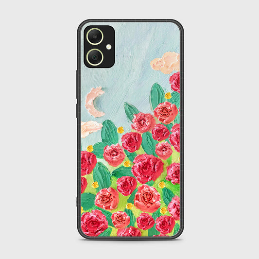 Samsung Galaxy A05 Cover - Floral Series - Design 10 - Red & Green - HQ Ultra Shine Premium Infinity Glass Soft Silicon Borders Case